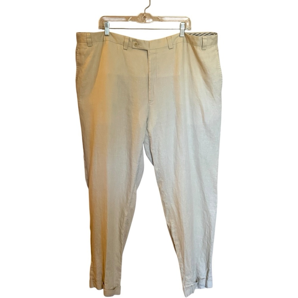 Calvin Klein Light Oatmeal 100% Linen Beachy Coastal Pants Mens 46R Pants
